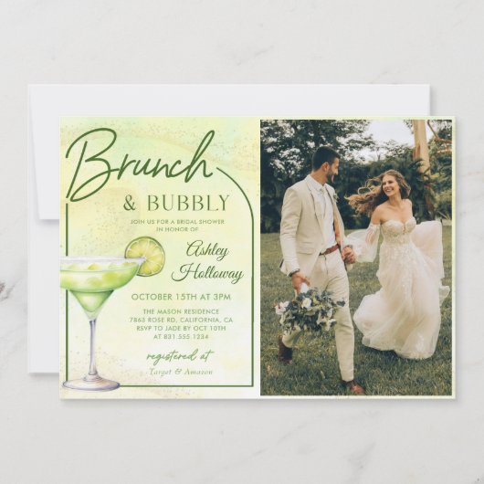 Cocktails Brunch & Bubbly Vrijgezellenfeest Foto Kaart (Voorkant)