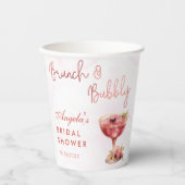 Cocktails Brunch & Bubbly Vrijgezellenfeest Papieren Bekers (Voorkant)