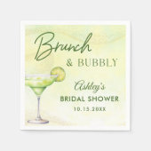 Cocktails Brunch & Bubbly Vrijgezellenfeest Servet (Voorkant)