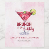 Cocktails Brunch & Bubbly Vrijgezellenfeest Wijn Etiket (Enkel label)