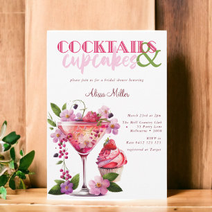 Cocktails & cakes Modern Vrijgezellenfeest Kaart