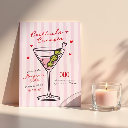 Cocktails & Canapes Girls Night Birthday Kaart