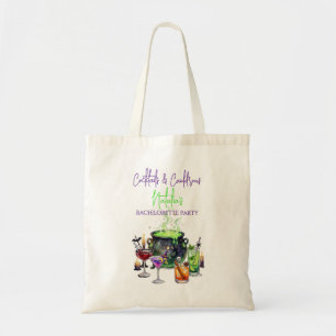 Cocktails & Cauldrons Halloween Bachelorette-feest Tote Bag