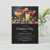 Cocktails Christmas Party Kaart (Staand voorkant)