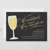 Cocktails & Co-workers Holiday Party Invitation Kaart (Voorkant)