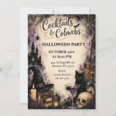 Cocktails & Cobwebs Halloween-feestviering Kaart (Voorkant)