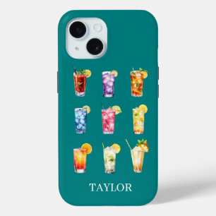 Cocktails Cocktails Cocktails Monogram iPhone 15 Case