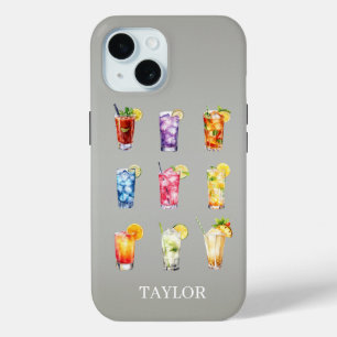 Cocktails Cocktails Cocktails Monogram iPhone 15 Case