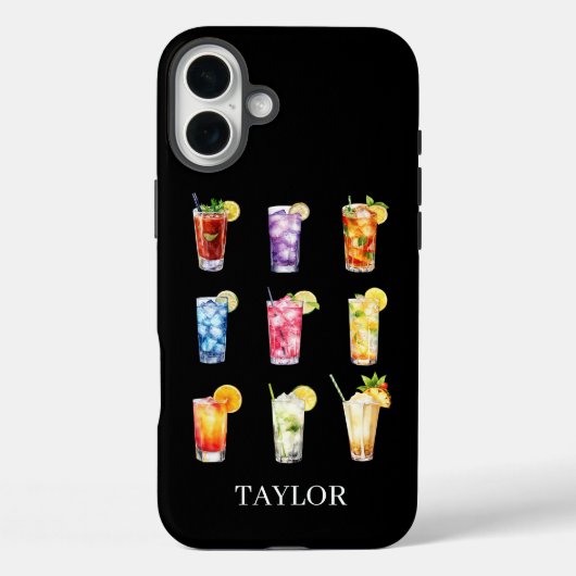 Cocktails Cocktails Cocktails Monogram Case-Mate iPhone Case (Achterkant)
