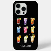 Cocktails Cocktails Cocktails Monogrammed Case-Mate iPhone Case (Achterkant)