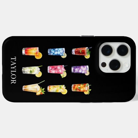 Cocktails Cocktails Cocktails Monogrammed Case-Mate iPhone Case (Achterkant (horizontaal))