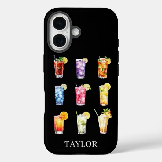 Cocktails Cocktails Cocktails Monogrammed Case-Mate iPhone Case (Achterkant)