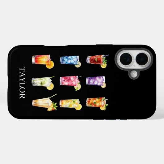 Cocktails Cocktails Cocktails Monogrammed Case-Mate iPhone Case (Achterkant (horizontaal))