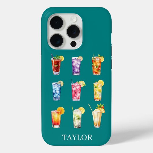 Cocktails Cocktails Cocktails Monogrammen Case-Mate iPhone Case (Achterkant)