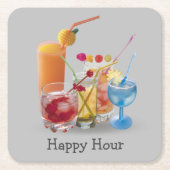 Cocktails Collectie op grijs Kartonnen Onderzetters (Voorkant)