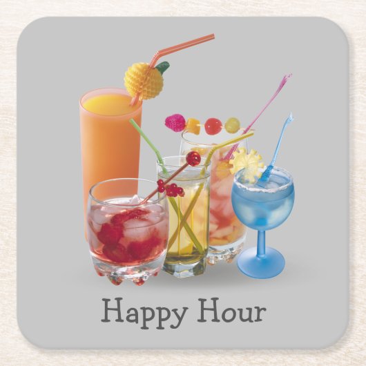 Cocktails Collectie op grijs Kartonnen Onderzetters (Voorkant)