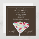 Cocktails & Cupcakes Birthday Invitation Kaart (Voorkant / Achterkant)