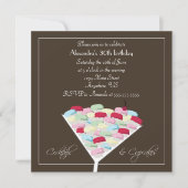 Cocktails & Cupcakes Birthday Invitation Kaart (Voorkant)