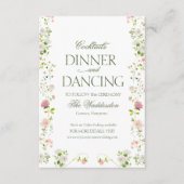 Cocktails diner Dancing Rococo bloemenbruiloft Informatiekaartje (Voorkant)