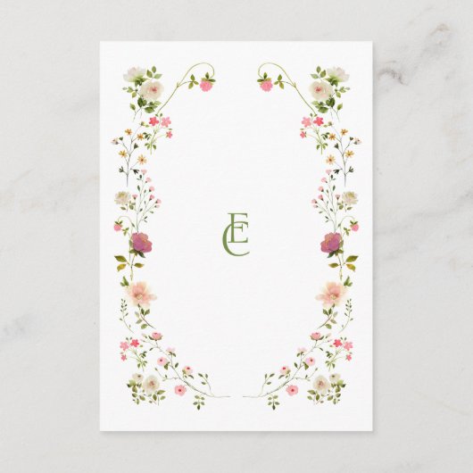 Cocktails diner Dancing Rococo bloemenbruiloft Informatiekaartje (Achterkant)