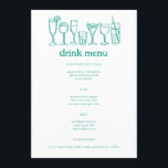 Cocktails Doodle Sketch Modern CUSTOM Drink Menu<br><div class="desc">Gebruik deze leuke grillige menukaarten voor uw bruiloft, verlovingsfeest, vrijgezellenfeest of ander evenement. Hand getekend door mij voor jou. Volledig bewerkbaar, voeg uw eigen tekst of achtergrondkleur toe. Klik op "personaliseren" om de tekst te bewerken en op "ontwerp bewerken" om lettertypen, kleuren te wijzigen en tekst toe te voegen. Verander...</div>