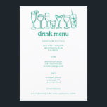 Cocktails Doodle Sketch Modern CUSTOM Drink Menu<br><div class="desc">Gebruik deze leuke grillige menukaarten voor uw bruiloft, verlovingsfeest, vrijgezellenfeest of ander evenement. Hand getekend door mij voor jou. Volledig bewerkbaar, voeg uw eigen tekst of achtergrondkleur toe. Klik op "personaliseren" om de tekst te bewerken en op "ontwerp bewerken" om lettertypen, kleuren te wijzigen en tekst toe te voegen. Verander...</div>