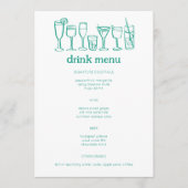 Cocktails Doodle Sketch Modern CUSTOM Drink Menu (Voorkant)