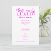 Cocktails Doodle Sketch Modern CUSTOM Drink Menu (Staand voorkant)