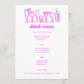 Cocktails Doodle Sketch Modern CUSTOM Drink Menu (Voorkant)
