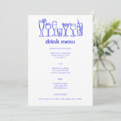 Cocktails Doodle Sketch Modern CUSTOM Drink Menu (Staand voorkant)