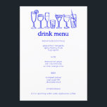 Cocktails Doodle Sketch Modern CUSTOM Drink Menu<br><div class="desc">Gebruik deze leuke grillige menukaarten voor uw bruiloft, verlovingsfeest, vrijgezellenfeest of ander evenement. Hand getekend door mij voor jou. Volledig bewerkbaar, voeg uw eigen tekst of achtergrondkleur toe. Klik op "personaliseren" om de tekst te bewerken en op "ontwerp bewerken" om lettertypen, kleuren te wijzigen en tekst toe te voegen. Verander...</div>