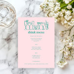 Cocktails Doodle Sketch Modern CUSTOM Drink Menu<br><div class="desc">Gebruik deze leuke grillige menukaarten voor uw bruiloft, verlovingsfeest, vrijgezellenfeest of ander evenement. Hand getekend door mij voor jou. Volledig bewerkbaar, voeg uw eigen tekst of achtergrondkleur toe. Klik op "personaliseren" om de tekst te bewerken en op "ontwerp bewerken" om lettertypen, kleuren te wijzigen en tekst toe te voegen. Verander...</div>