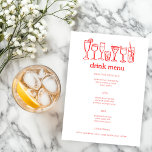 Cocktails Doodle Sketch Modern CUSTOM Drink Menu<br><div class="desc">Gebruik deze leuke grillige menukaarten voor uw bruiloft, verlovingsfeest, vrijgezellenfeest of ander evenement. Hand getekend door mij voor jou. Volledig bewerkbaar, voeg uw eigen tekst of achtergrondkleur toe. Klik op "personaliseren" om de tekst te bewerken en op "ontwerp bewerken" om lettertypen, kleuren te wijzigen en tekst toe te voegen. Verander...</div>