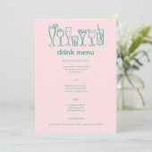 Cocktails Doodle Sketch Modern CUSTOM Drink Menu (Staand voorkant)