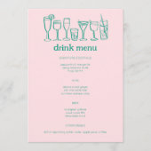 Cocktails Doodle Sketch Modern CUSTOM Drink Menu (Voorkant)