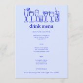 Cocktails Doodle Sketch Modern CUSTOM Drink Menu (Voorkant)