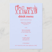 Cocktails Doodle Sketch Modern CUSTOM Drink Menu (Voorkant)