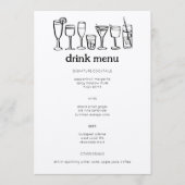 Cocktails Doodle Sketch Moderne Rustieke CUSTOM Dr Menu (Voorkant)