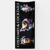 Cocktails drank magische rook Halloween feest Spandoek (Verticaal)