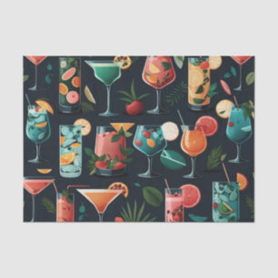 Cocktails drankenpatroon. Alcoholhoudende drinken Tissuepapier