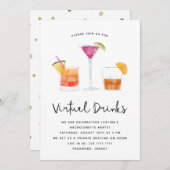Cocktails Drink een virtueel feest Kaart (Voorkant / Achterkant)
