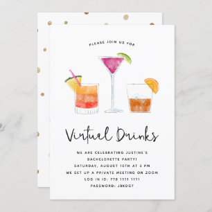 Cocktails Drink een virtueel feest Kaart