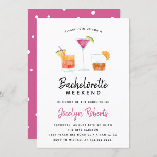 Cocktails Drinken Bachelorette Weekend Party Kaart