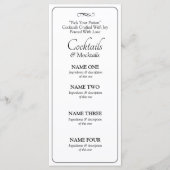 Cocktails Drinks Menu Card - Black White Infinity  (Voorkant)