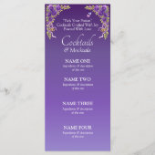 Cocktails Drinks Menu Card- Purple Mauve Flowers (Voorkant)