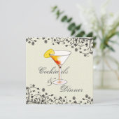 Cocktails en avondeten kaart (Staand voorkant)