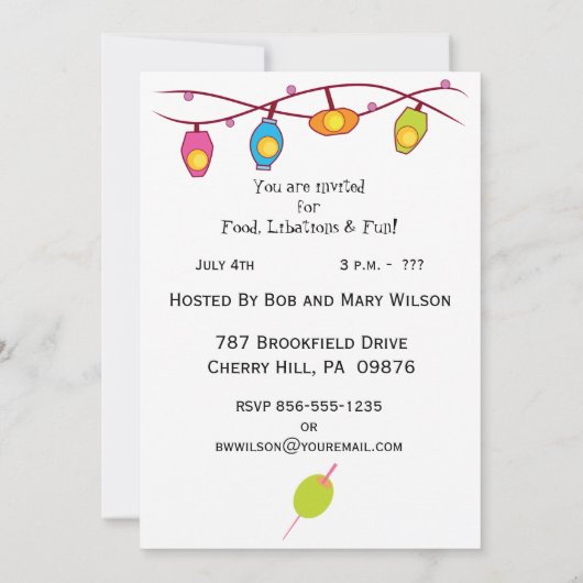 Cocktails en barbeque kaart (Achterkant)