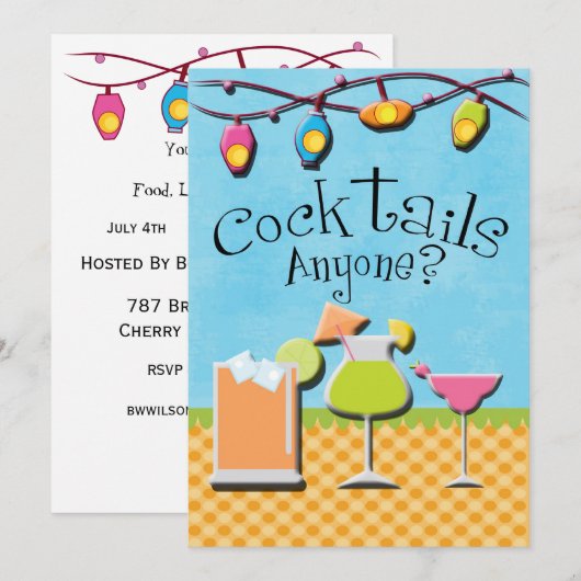 Cocktails en barbeque kaart (Voorkant / Achterkant)