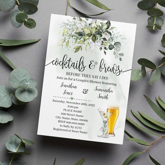 Cocktails en Brouwsels Shower Eucalyptus Groen Kaart