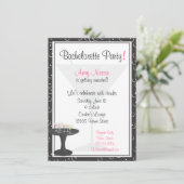 Cocktails en bubels Bachelorette Party Kaart (Staand voorkant)